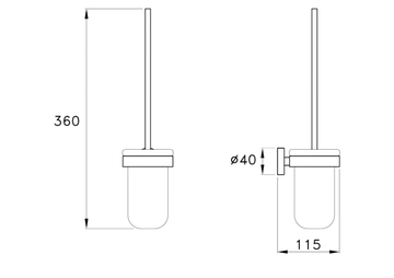 SIRIUS - Wall-mounted satin glass toilet brush by RUBINETTERIE STELLA - view 3